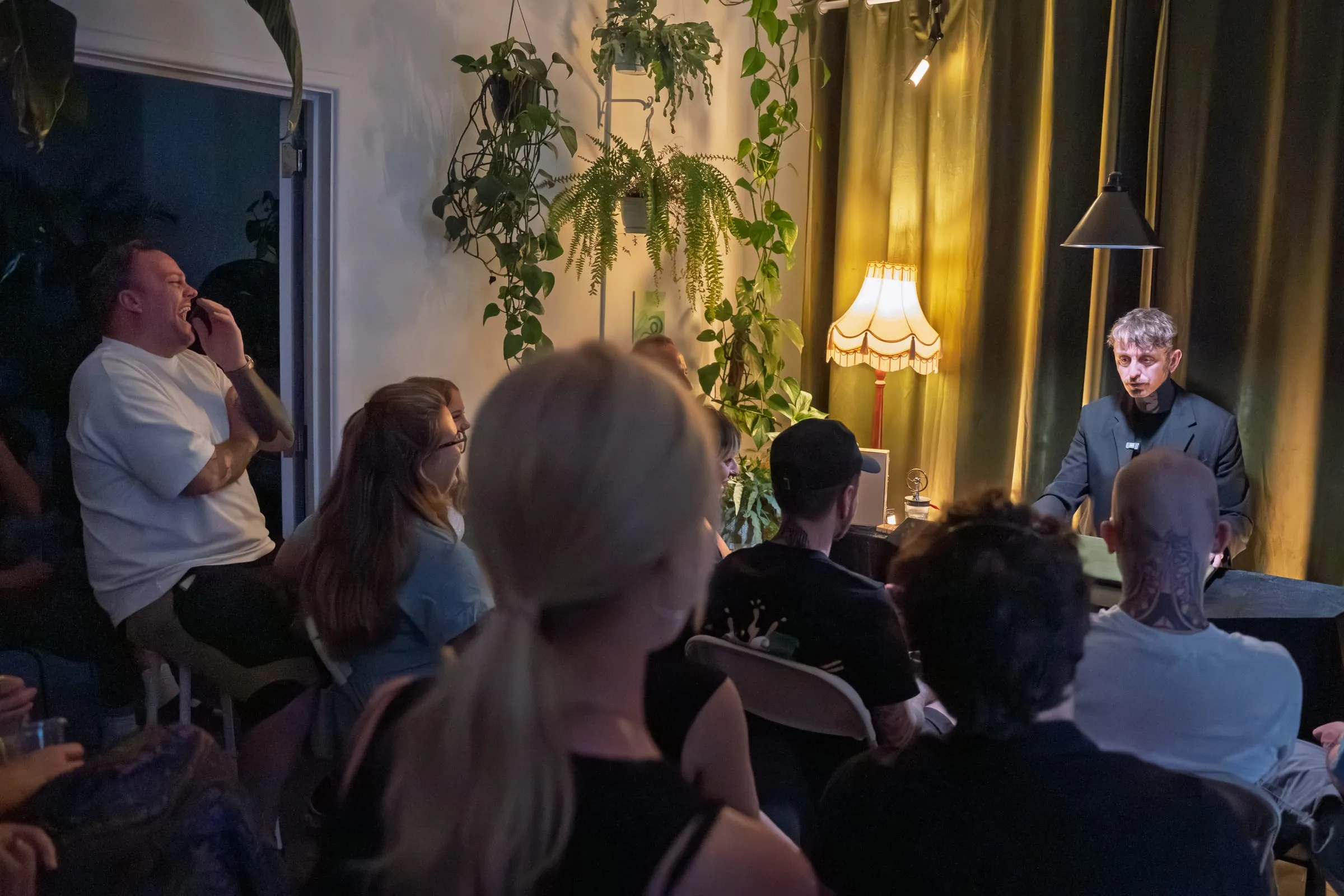 A captivated audience watching the magic
